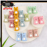 Kovict 10Pcs Animal Rabbit Silicone Beads Teething Baby Toy