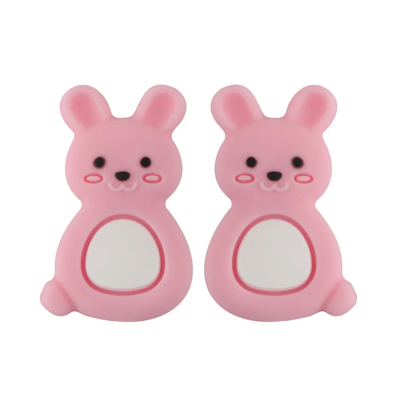 Kovict 10Pcs Animal Rabbit Silicone Beads Teething Baby Toy
