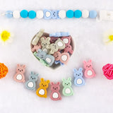 Kovict 10Pcs Animal Rabbit Silicone Beads Teething Baby Toy