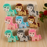 Kovict 10Pcs Silicone Mini Horse Food Pendants DIY Care Pacifier Chain Necklace