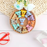 Kovict 10pcs Cartoon Dog Silicone Beads Baby Teether DIY Toy Necklace Pendant