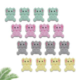 Kovict 10pcs Elephant Silicone Beads Baby Teething Nursing Pacifier Clip