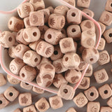 12MM Natural Beech Cartoon Square Wooden Beads DIY Jewelry Necklace