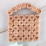 12MM Natural Beech Cartoon Square Wooden Beads DIY Jewelry Necklace