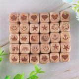 12MM Natural Beech Cartoon Square Wooden Beads DIY Jewelry Necklace
