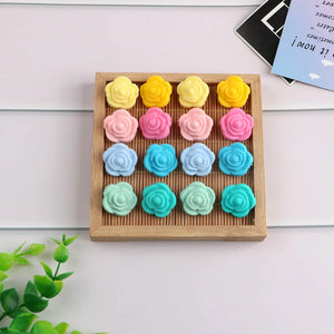 Kovict 30pcs Silicone Beads Flower Baby Teethers BPA-Free Rose Teething Necklace