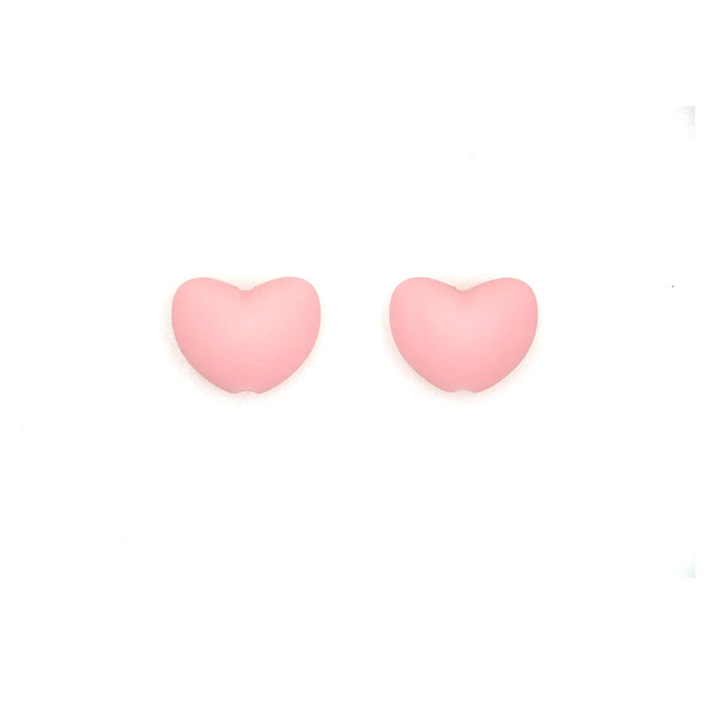 Kovict 30pcs Heart Shape Silicone Teether Beads for Baby Teething
