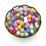 Kovict 30pcs Silicone Beads Teethers Threaded Silicone Beads BPA 4-6 Months