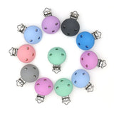 Kovict 3Pc Baby Pacifier Clips Silicone Teether DIY Dummy Chain Nipple Holder