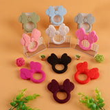 Silicone Teether Cartoon Mouse Head Animal Food Baby Teether Gift