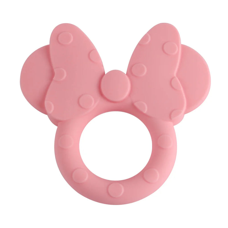 Silicone Teether Cartoon Mouse Head Animal Food Baby Teether Gift