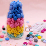12mm Pearl Silicone Lentil Beads for Jewelry Making DIY Bracelet Necklace