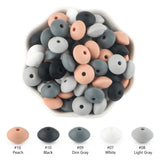 Silicone Lentil Beads 12mm Abacus DIY Jewelry Making
