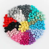 Kovict 50Pcs 14mm Silicone Abacus Beads DIY Pacifier Chain Baby Teether Toys