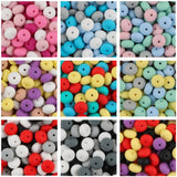 Kovict 50Pcs 14mm Silicone Abacus Beads DIY Pacifier Chain Baby Teether Toys