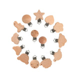 Kovict 5Pcs Beech Wooden Clips DIY Pacifier Chain Crafts Accessories