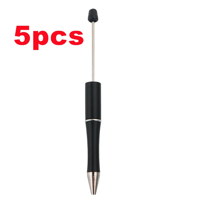 5pcs Plastic Bead Pen Ink Ballpoint Pens DIY Personalized for Jewelry Making