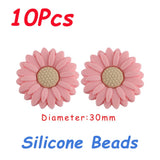 Kovict Flowers Silicone Beads Mini Chrysanthemum Clips For Jewelry Making