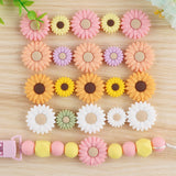 Kovict Flowers Silicone Beads Mini Chrysanthemum Clips For Jewelry Making