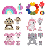 Kovict Silicone Beads Teether Clips Animals DIY Pacifier Chain