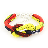 Boho Charm Bracelet, Ankara Fabric Bangles, Ethnic Cloth Bracelets