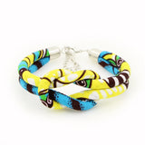 Boho Charm Bracelet, Ankara Fabric Bangles, Ethnic Cloth Bracelets