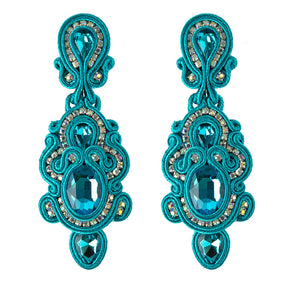 Soutache Dangle Earrings Crystal Vintage Accessories