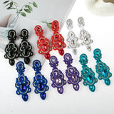 Soutache Dangle Earrings Crystal Vintage Accessories