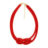 Short Ethnic Fabric Choker Necklace Pendant Red Green Color Women Jewelry