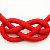 Short Ethnic Fabric Choker Necklace Pendant Red Green Color Women Jewelry