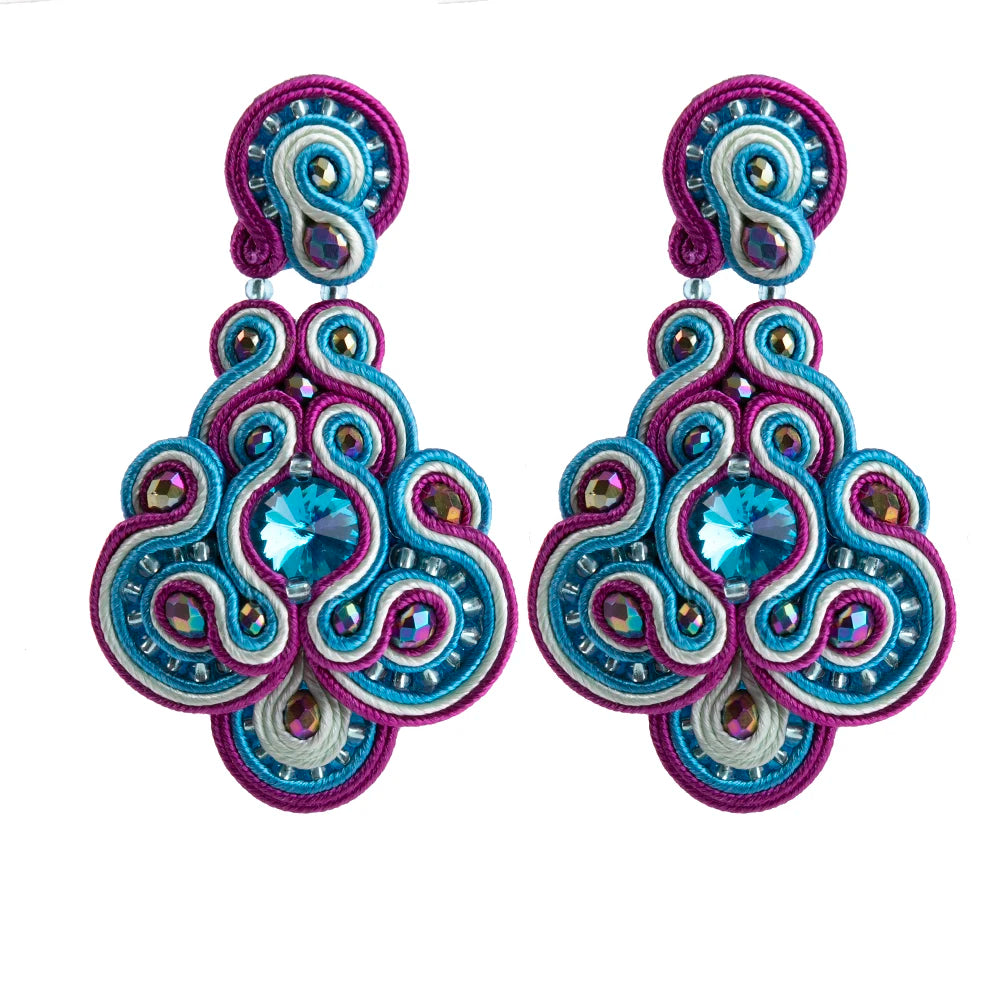 Vintage Soutache Earrings For Women Dangle Charms Bohemian Jewelry