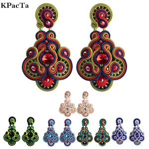 Vintage Soutache Earrings For Women Dangle Charms Bohemian Jewelry