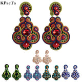 Vintage Soutache Earrings For Women Dangle Charms Bohemian Jewelry