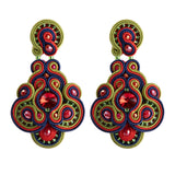 Vintage Soutache Earrings For Women Dangle Charms Bohemian Jewelry