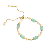 Kpop Women Charm Bracelet Chalcedony Hand Pearl Beads