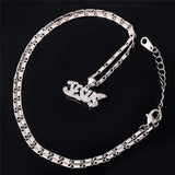 Crystal Necklace Letter Jesus Gold/Silver Pendant