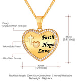 CZ Cross&Heart Pendants Necklace Gold/Silver Charm Jewelry