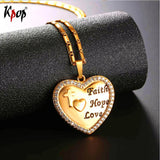 CZ Cross&Heart Pendants Necklace Gold/Silver Charm Jewelry