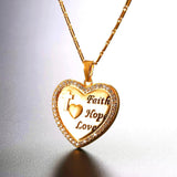 CZ Cross&Heart Pendants Necklace Gold/Silver Charm Jewelry