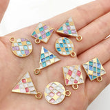 Kpop Geometric Pendant Charm for DIY Earring Keychain Necklace
