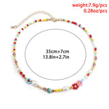 Kpop Flower Choker Necklace for Women Boho Acrylic