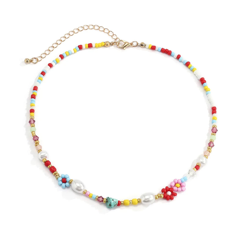 Kpop Flower Choker Necklace for Women Boho Acrylic