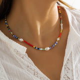 Kpop Flower Choker Necklace for Women Boho Acrylic