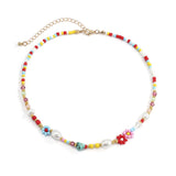 Kpop Flower Choker Necklace for Women Boho Acrylic