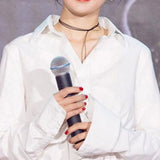Kpop Goth Flannel Lace Choker Pearl Chains Necklace
