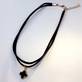 Kpop Goth Flannel Lace Choker Pearl Chains Necklace