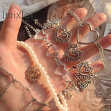 Kpop Heart Choker Necklace For Women Goth Collar Jewelry