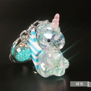 Kpop Jewelry Keychain Crystal Unicorn Key Chain Bag Pendant Couple Car Keyring