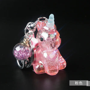 Kpop Jewelry Keychain Crystal Unicorn Key Chain Bag Pendant Couple Car Keyring