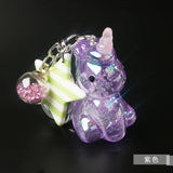 Kpop Jewelry Keychain Crystal Unicorn Key Chain Bag Pendant Couple Car Keyring